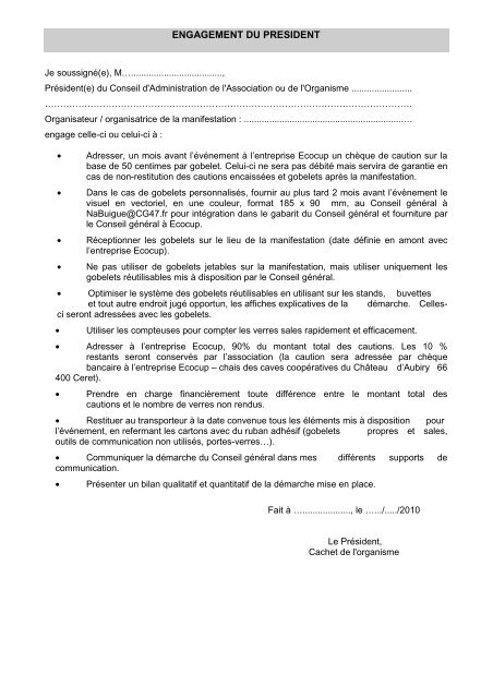 demande de gobelets cg 47 - Lot-et-Garonne