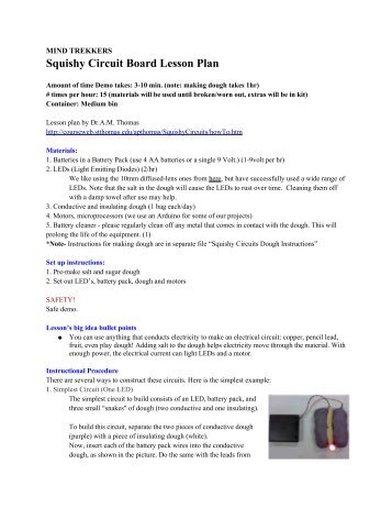 Squishy Circuit Board Lesson Plan - MTU Mind Trekkers