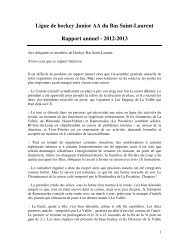 Ligue de hockey Junior AA du Bas Saint-Laurent Rapport annuel ...
