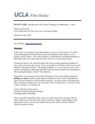 FILM TV 122B - UCLA Summer Sessions Online Courses