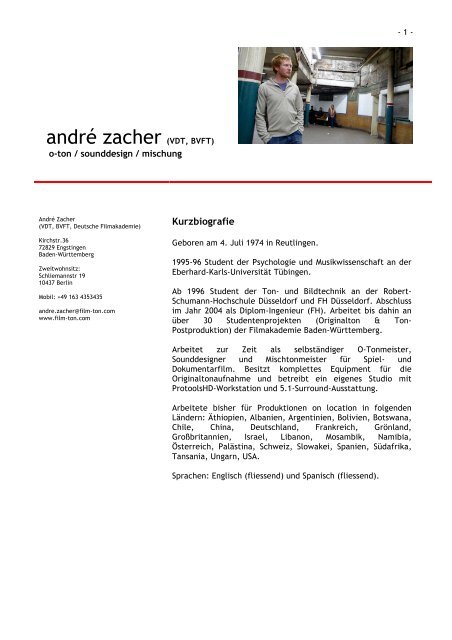 VDT, BVFT - André Zacher