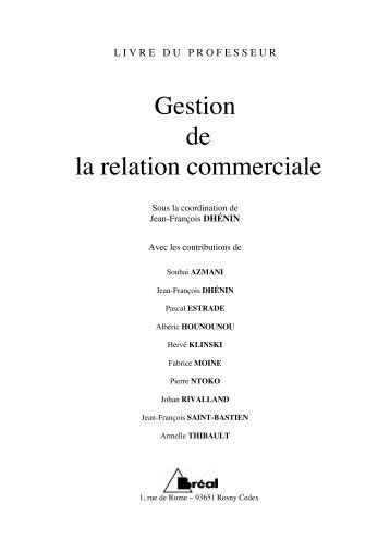 Gestion de la relation commerciale - Editions BrÃ©al