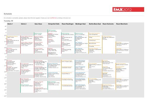 FMX: Schedule