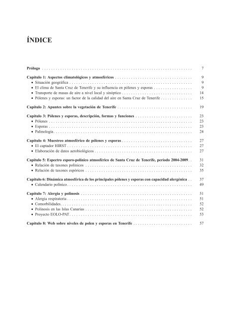 AerobiologÃ­a y alergias respiratorias de Tenerife