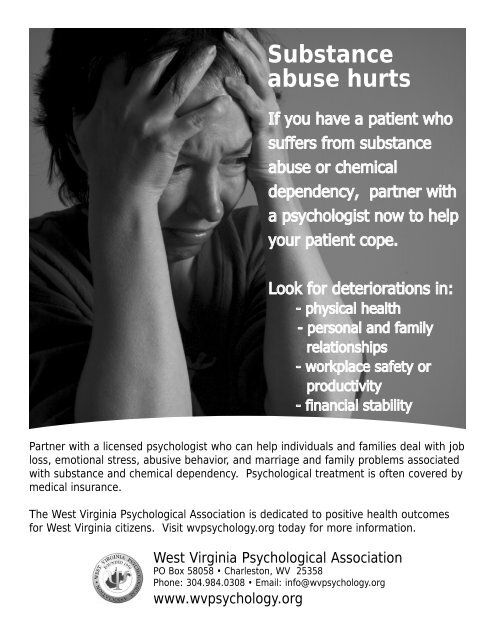 Substance Abuse in WV - West Virginia State Medical Association