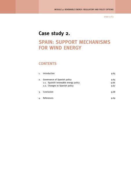 Regulatory and policy options to encourage development of ...