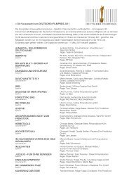 Vorauswahl zum DEUTSCHEN FILMPREIS 2011 - Deutsche ...