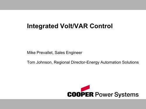 Integrated Volt/VAR Control - Smart Grid News