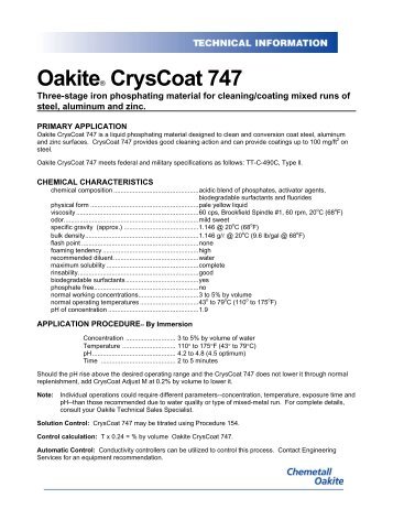 OakiteÂ® CrysCoat 747 - Industrial Cleaning Supply