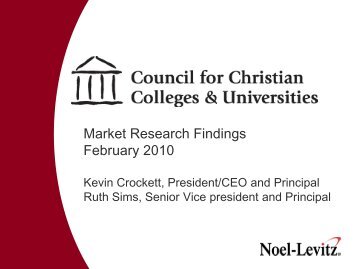 Market Research Findings February 2010 - Council for Christian ...