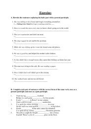 Participles and Gerunds exercise