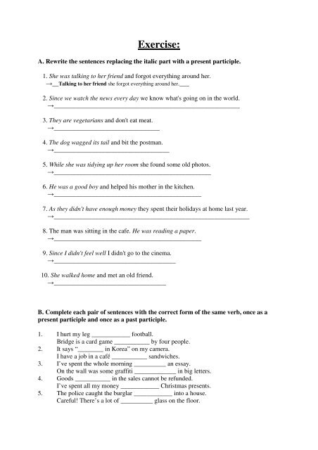 participles-and-gerunds-exercise