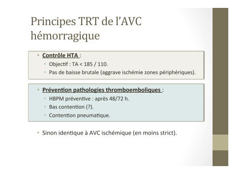 PRISE EN CHARGE AIGUE DES AVC