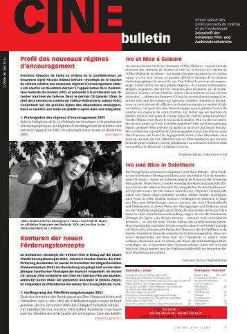 brèves/kurz - Cine-Bulletin