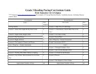 Grade 3 Reading Pacing/Curriculum Guide