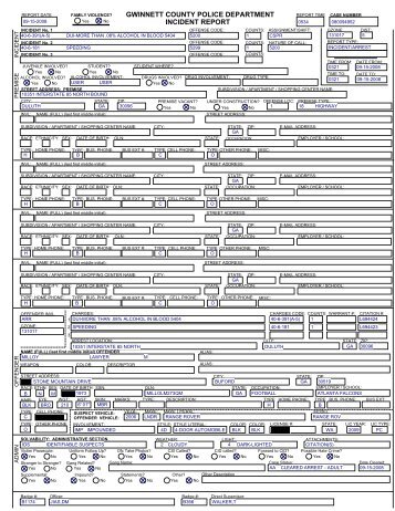 GWINNETT COUNTY POLICE DEPARTMENT INCIDENT REPORT