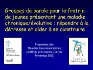 Groupe de parole pour la fratrie de jeunes présentant une maladie ...