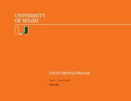 Visual Identity Manual - University of Miami