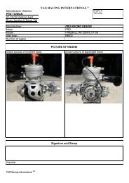 TAG Racing International Engine Specification Form - TAGUSA ...