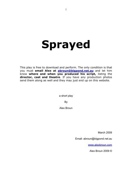 Sprayed - Alex Broun