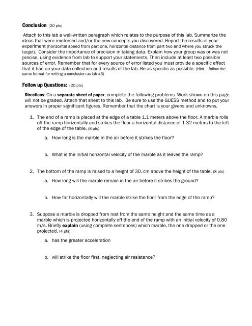 Lab #9 (Shoot For Your Grade - Honors