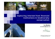 Capturing interest from financial institutions in biodiversity ... - ECNC