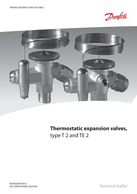 Thermostatic expansion valves, type T 2 and TE 2 - Imimg