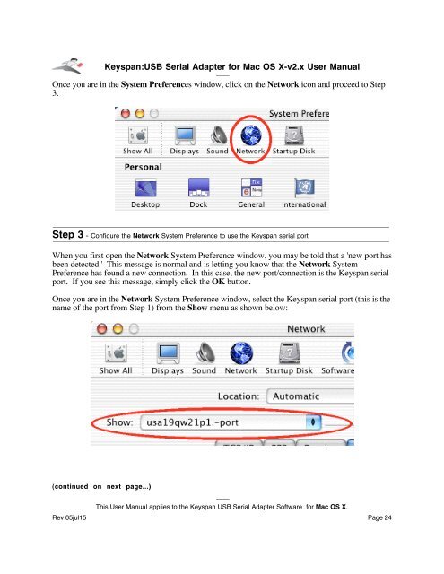 Keyspan:USB Serial Adapter for Mac OS X - NETS