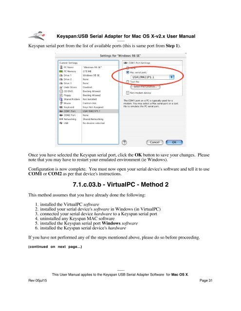 Keyspan:USB Serial Adapter for Mac OS X - NETS