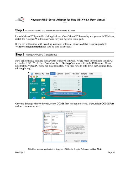 Keyspan:USB Serial Adapter for Mac OS X - NETS