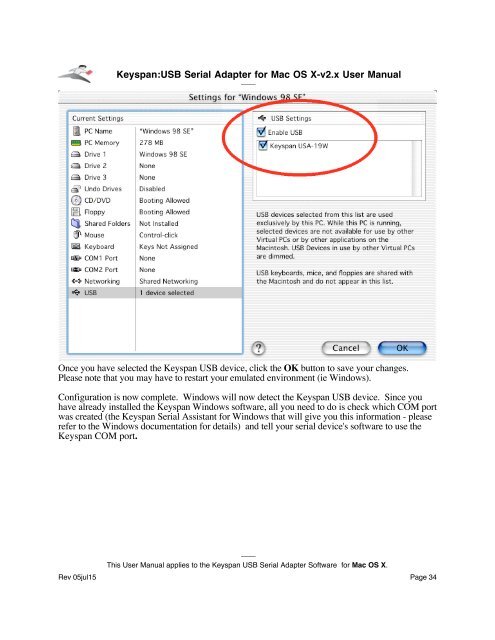 Keyspan:USB Serial Adapter for Mac OS X - NETS