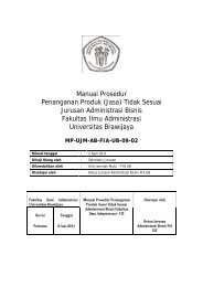 Manual Prosedur Penanganan Produk - Universitas Brawijaya