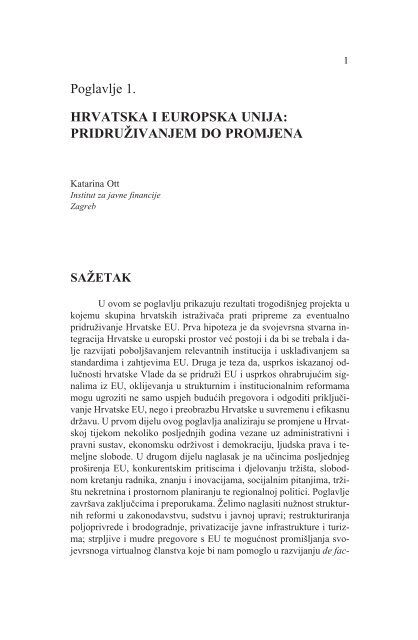 PridruÅ¾ivanje Hrvatske Europskoj uniji - Institut za Javne Financije