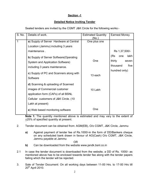 Bharat Sanchar Nigam Limited - National Portal of India