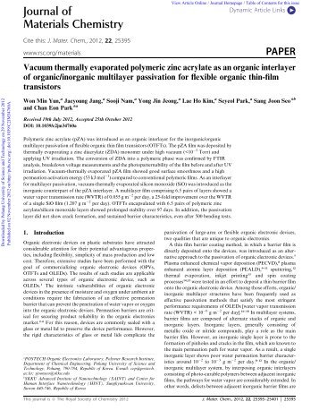 Journal of Materials Chemistry PAPER