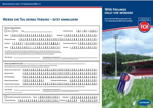 Werde ein Teil deines Vereins – Jetzt anmelden ... - 1. FC Heidenheim