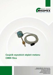 Czujnik wysokich stÄÅ¼eÅ metanu CMW-10ca - Kopex Electric Systems