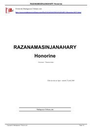 RAZANAMASINJANAHARY Honorine - Madagascar-Tribune.com