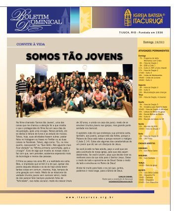 SomoS tÃ£o jovenS - Igreja Batista ItacuruÃ§Ã¡