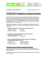 FOTECOAT Projektions Kopierschichten