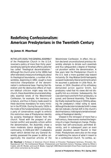 American Presbyterians in the Twentieth Century