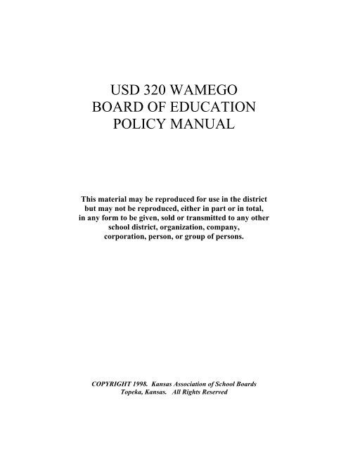 Policy Manual - USD 320