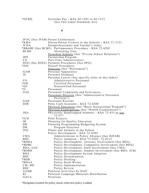 Policy Manual - USD 320