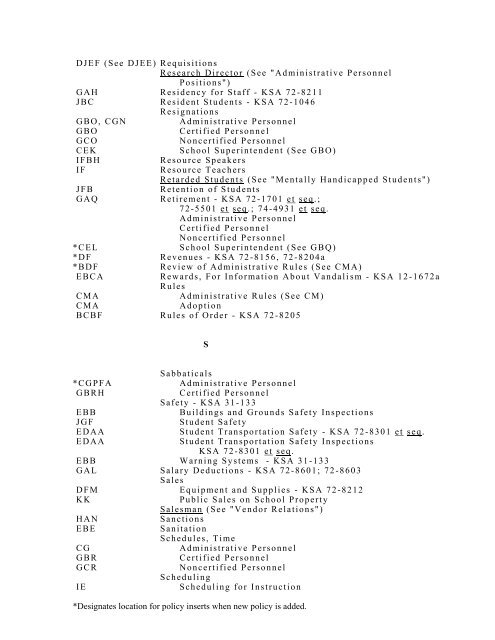 Policy Manual - USD 320