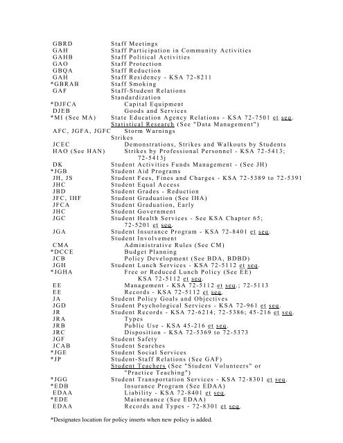 Policy Manual - USD 320