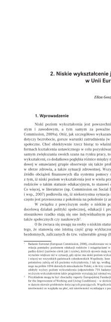 Nisko wyksztaÅceni pracownicy a zdrowie â wyzwania dla edukacji ...