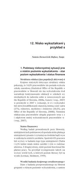 Nisko wyksztaÅceni pracownicy a zdrowie â wyzwania dla edukacji ...