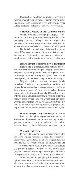 Nisko wyksztaÅceni pracownicy a zdrowie â wyzwania dla edukacji ...