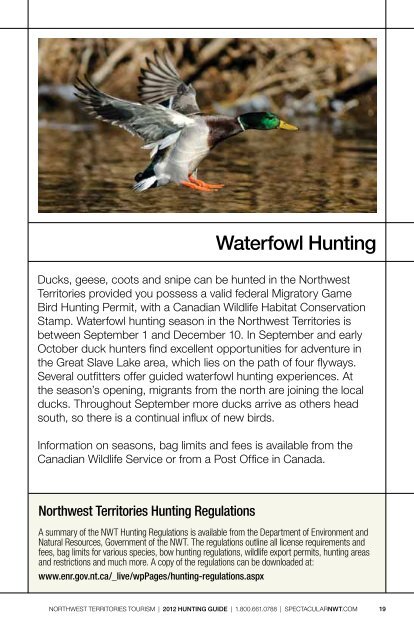 NORTHWEST TERRITORIES TOURISM | 2012 HUNTING GUIDE ...