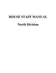 HOUSE STAFF MANUAL North Division - Montefiore Medical Center